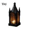 Artistic Home Decor Gothic Cathedral LED Candle Lantern, Church Shaped Flameless Tealight Lamp, Luminous Figurine for Spooky Vintage Desktop