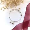 Fashion Transfer Bead Bell Bracelet Girls Sweet Versatile Temperament Bracelet Silver Bead Simple Bracelet with Accessories