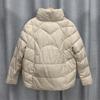 Женская осенне-зимняя куртка на белом утином пуху, стеганая парка с коротким воротником-стойкой и карманом, свободная тонкая однотонная куртка