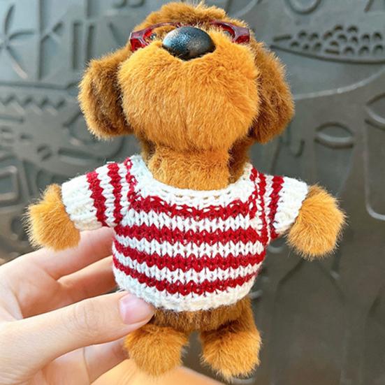 Брелок Подвеска Плюшевая Кукла Собака Шарм Брелок с Шапками Свитерами Шарфами Рюкзаками Ключи Подвеска Подарочный Аксессуар