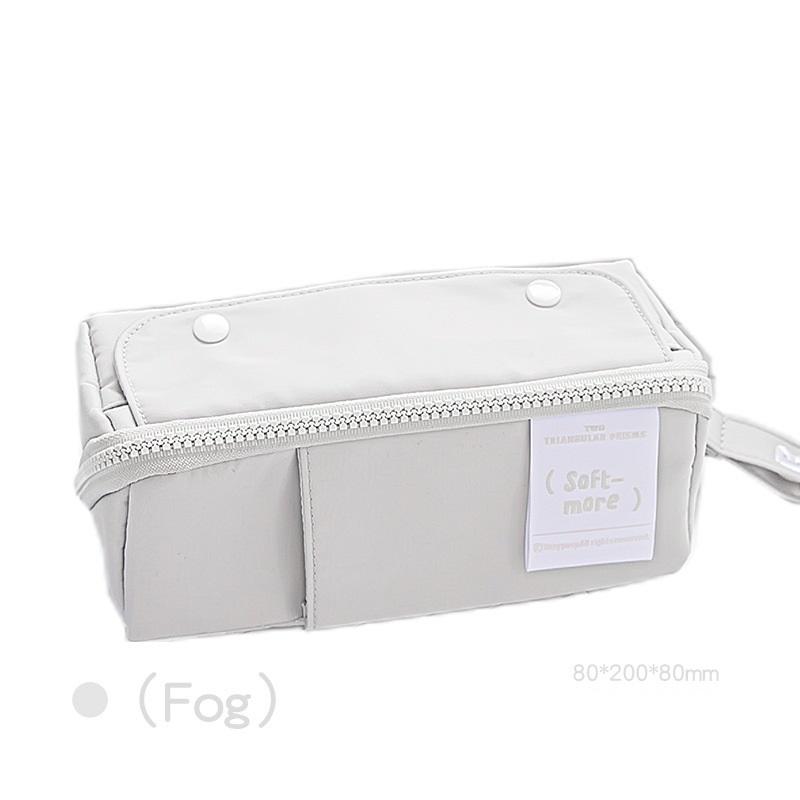 Пенал с призмой, сумка для ручек кремового цвета, большая вместимость, мягкий карманный чехол для хранения канцелярских принадлежностей