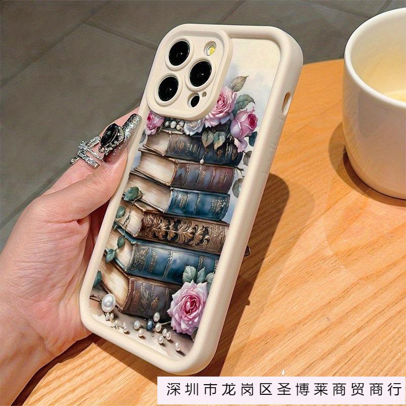 Креативные цветы и растения книги Чехол для мобильного телефона iPhone15 Apple 14promax мягкий силикон 13 полноразмерный 16 противоударный 7/8P