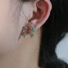 Retro Niche Design Bow Stud Earrings Women's Light Luxury High-end New Blue Versatile Earrings Ear Jewelry