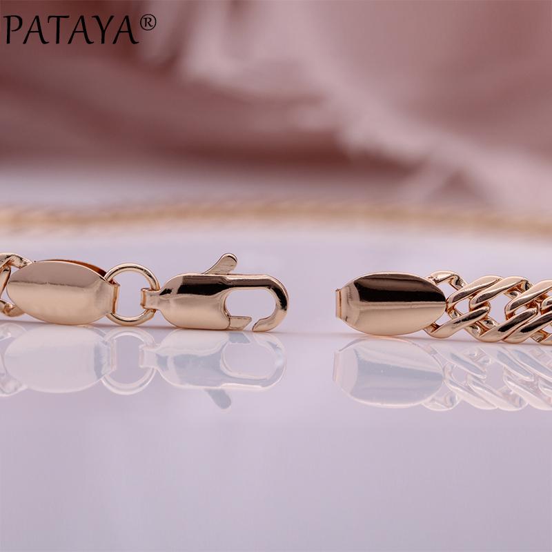 PATAYA Ожерелье-браслет-цепочка из гальванической меди с сохранением цвета розового золота Итальянская цепочка ремесла