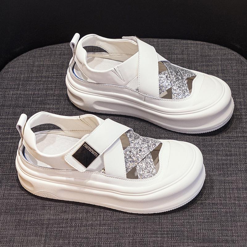 Белые туфли кексы с толстой подошвой, повседневные кроссовки