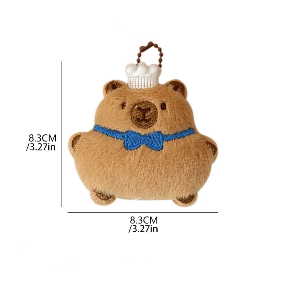Croissant Capybara Pendant Decoration Plush Bread Key Chain Cute Bag Pendant Unisex