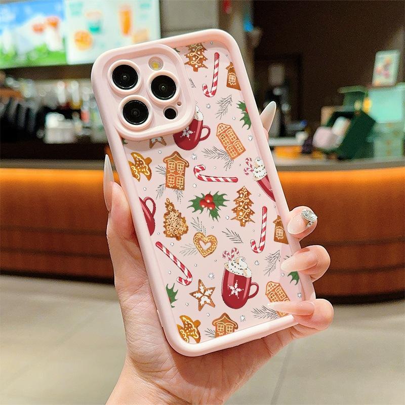 Рождественская картинка с конфетами для iPhone 16 Pro Max Apple 15/14 Pro чехол для мобильного телефона 13 противоударный 12 продвинутый 11