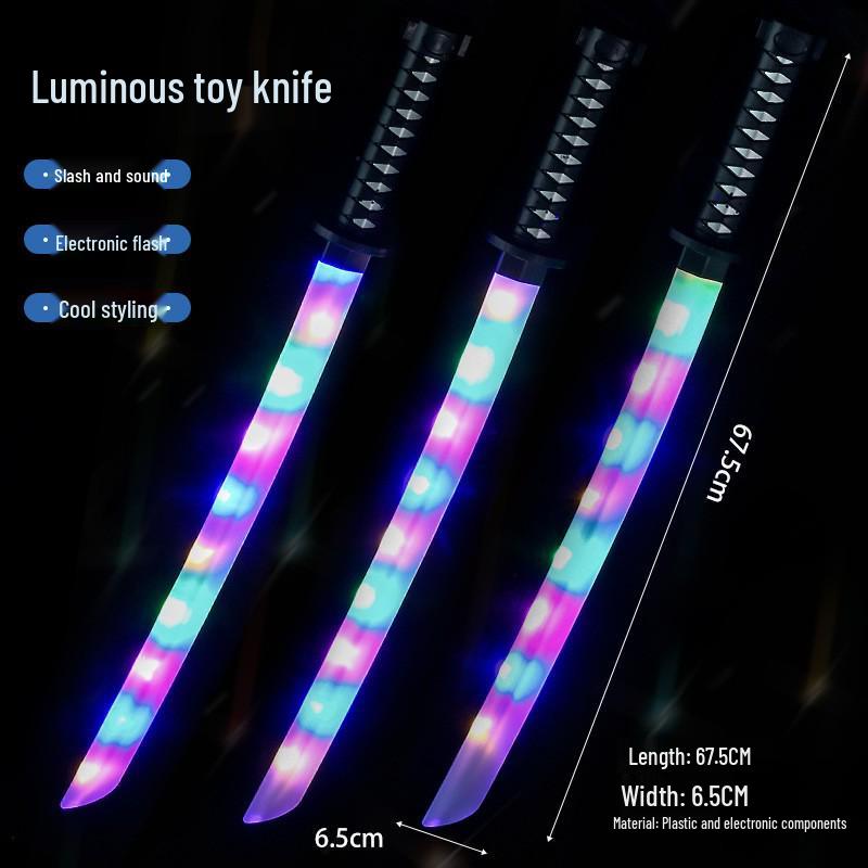 Popular Luminous Colorful Music Samurai Toy Sword for Children