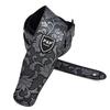 Guitar Strap Floral Pattern PU Leather Cute Stylish Electric Acoustic Guitar Bass [NOELAMOR] (Silver Flower)