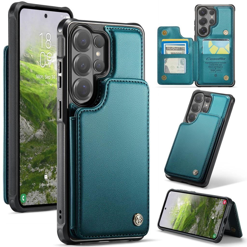 CaseMe Премиальный чехол из ПУ кожи для Samsung Galaxy S26+ S25 S24 S23 S22 S21 S20 Plus Ultra FE Кошелек-держатель для карт Защитная задняя крышка телефона Наклейки