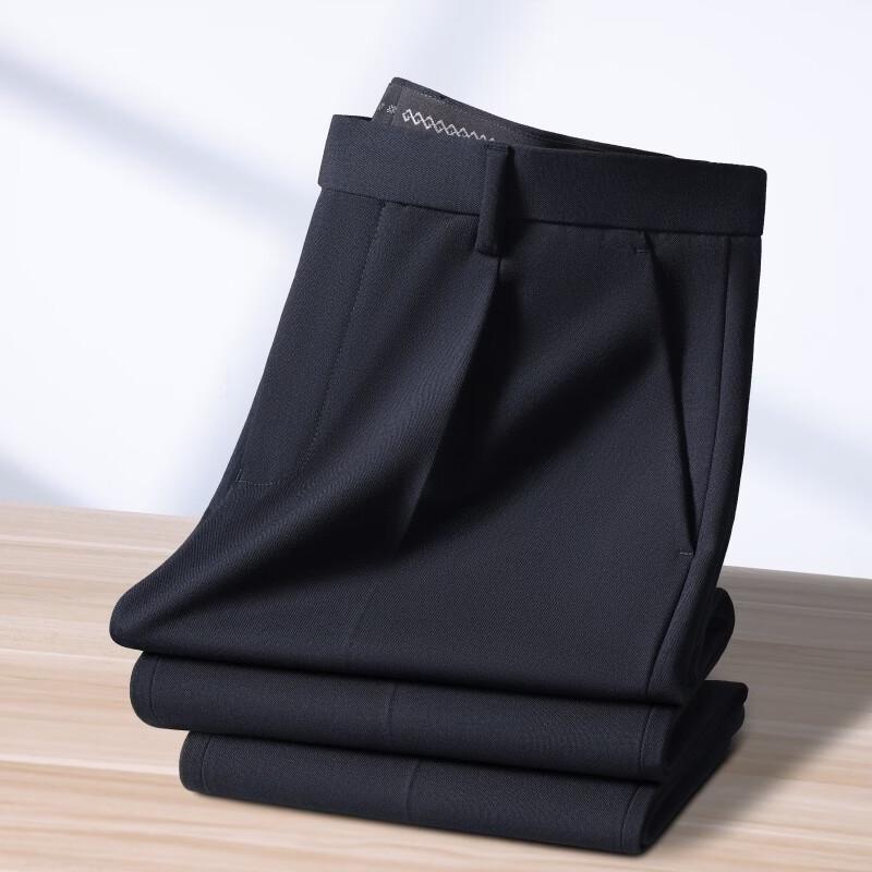 Мужские прямые брюки из смесовой шерсти в стиле business casual