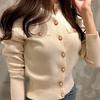 2022 Women's Slim Fit Long Sleeve Knit Cardigan - Early Autumn Korean Style