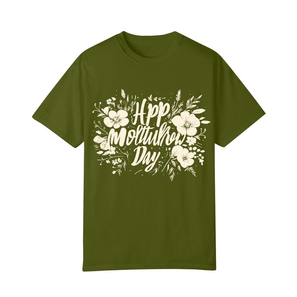 Women's Casual Fashion Street Slim Short Sleeve Mother's Day Printed T-Shirt Top