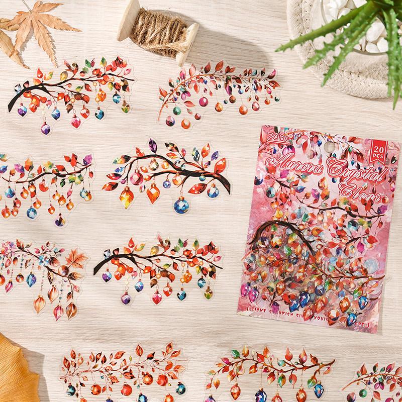 20 pcs INS Stickers pack Lighting theme Decorative Hand Account Adhesive Diy Diary handmade Scrapbooking material