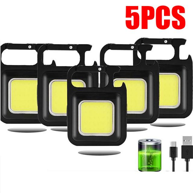 Mini Portable Keychain Light Waterproof Flashlight Rechargeable USB Charging Emergency Work Light Powerful Outdoor Camping Torch
