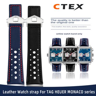 Для часов TAG Heuer Monaco Ремешок CAW211M 211P CAW211R 211T дышащий 22 мм Натуральная кожаный ремешок Мужской Складная пряжка Наручный ремешок