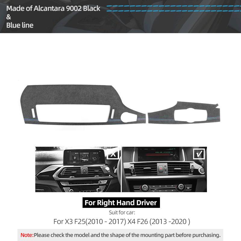 For BMW X3 F25 X4 F26 Made of Alcantara Center Console Air Vent Outlet Trim Frame Performance Stickers Car Interior Accessories