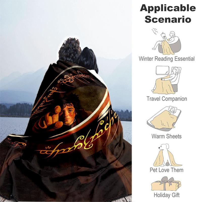 1pc One Ring to rule them all. Cartoon Blanket,Portable Throw for Travel & Camping, All Season Cozy Blanket,Ideal Gift