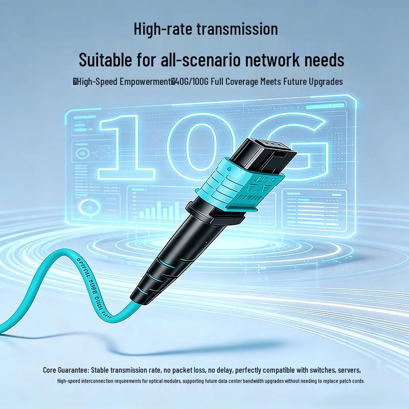 SAMZHE OM3 MPO-MPO Multimode Fiber Optic Patch Cable
