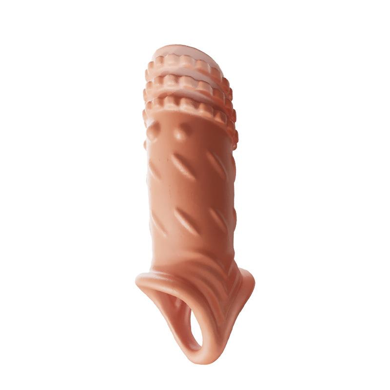 Long Time Spray Penis Erection Sex Toy Cock Sleeves Condom Reusable Silicone Penis Sleeve for Men