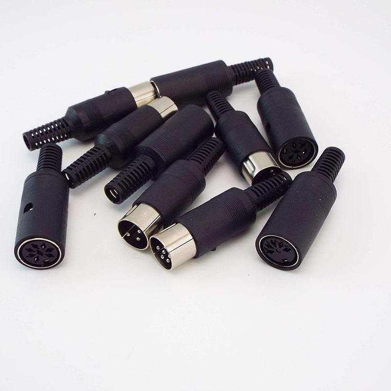 1 пара 3Pin 4Pin 5Pin 6Pin 7Pin 8Pin DIN Male Female Plug Jack с пластиковой ручкой для клавиатуры, кабельный соединительный адаптер