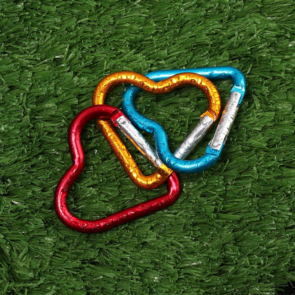 Tool Water Bottle Hanging Keyring Hook Keychain Clip Aluminum Carabiner Heart-shaped Buckles