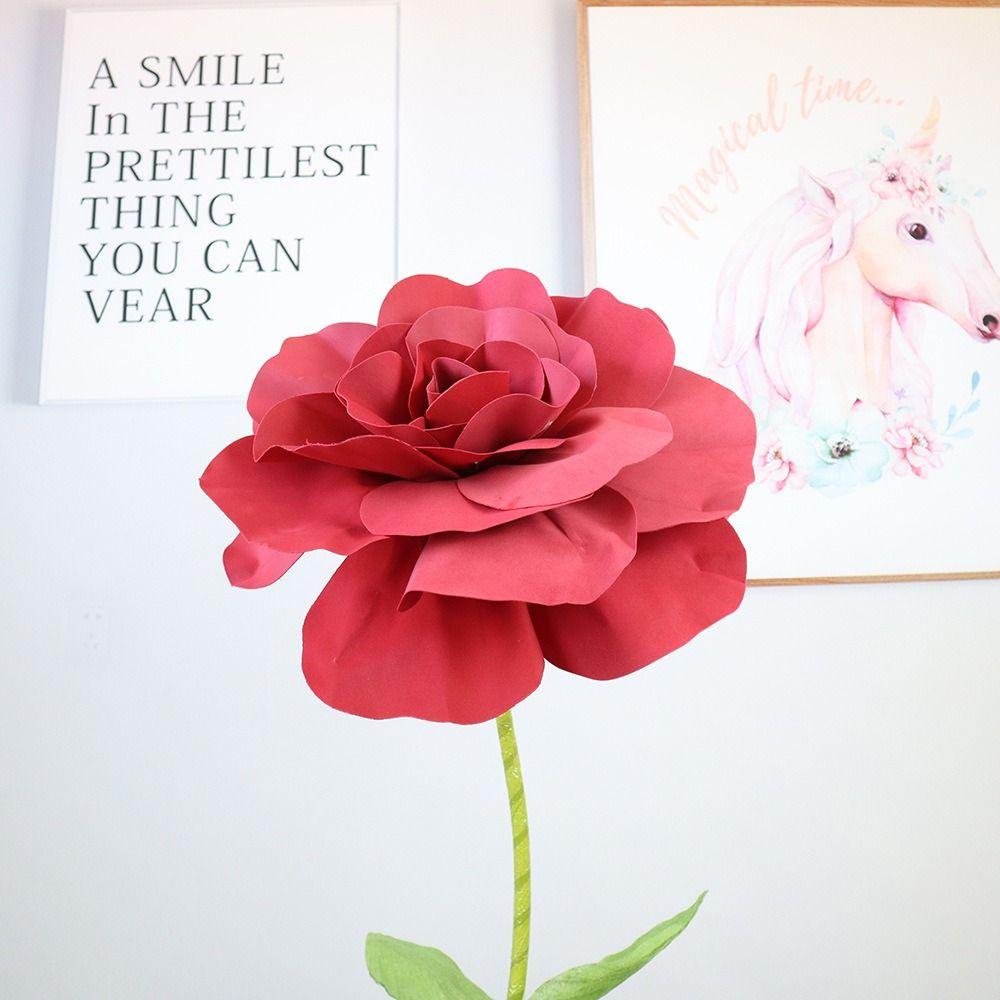 50 см крупномасштабный цветок розы из полиэтилена, гигантские цветы ручной работы, новый искусственный цветок розы