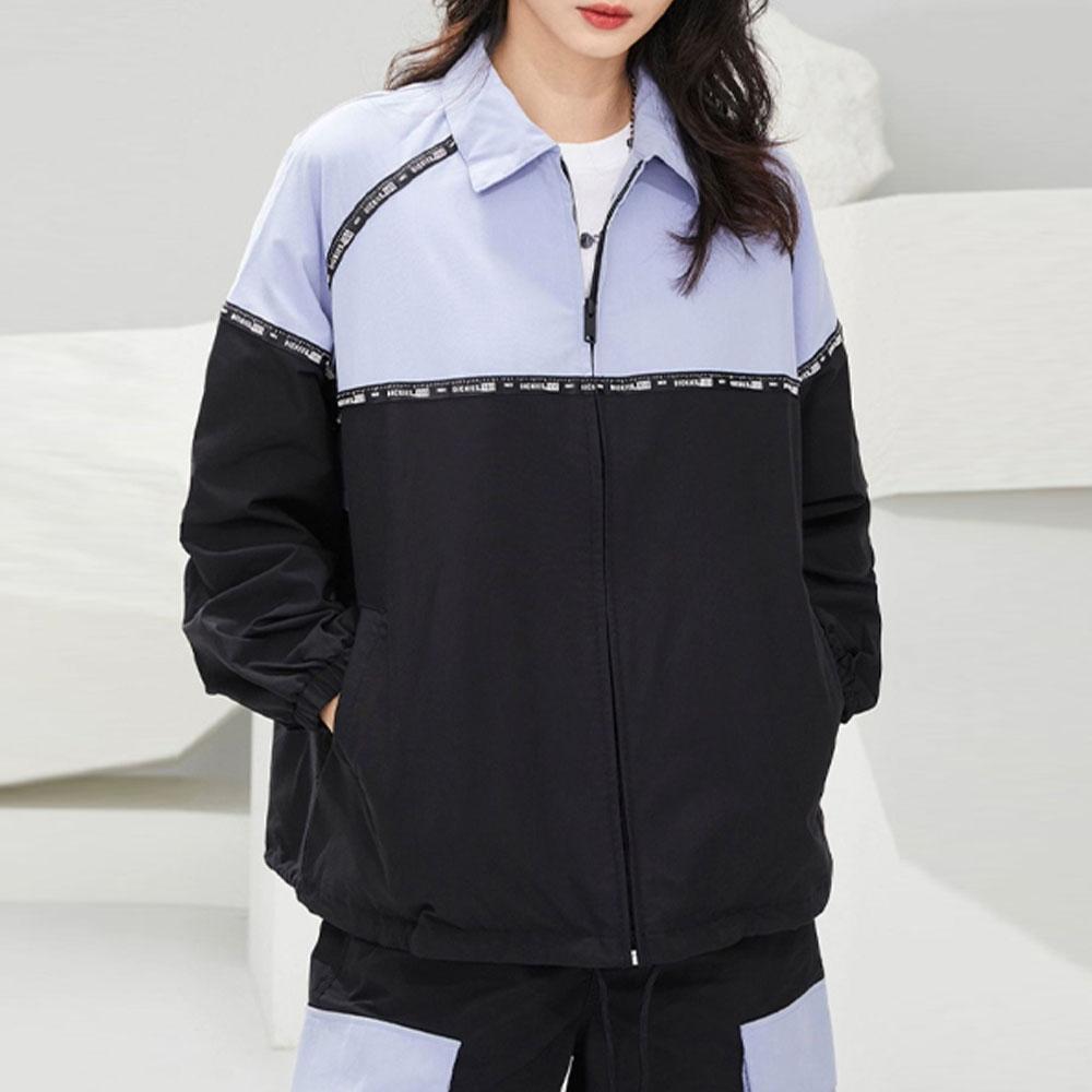 Dickies Женская куртка Color Block с воротником на молнии, свободная, Черная DK010232