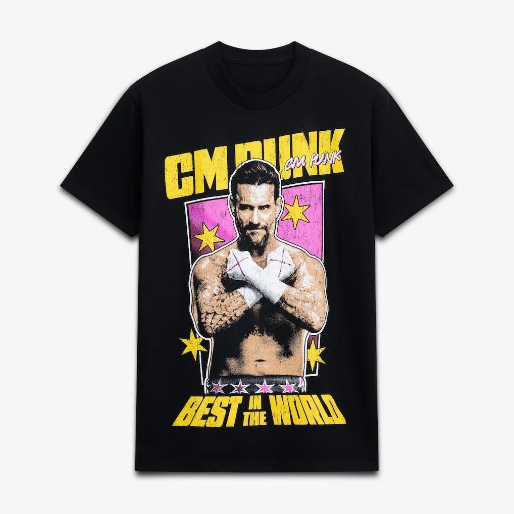2026 CM Punk Покер Графика Хлопковая Мужская Рубашка Борцовская Модная Рубашка Высокое Качество Y2k Самая Продаваемая Футболка с О-образным Вырезом Для Родителей и Детей...