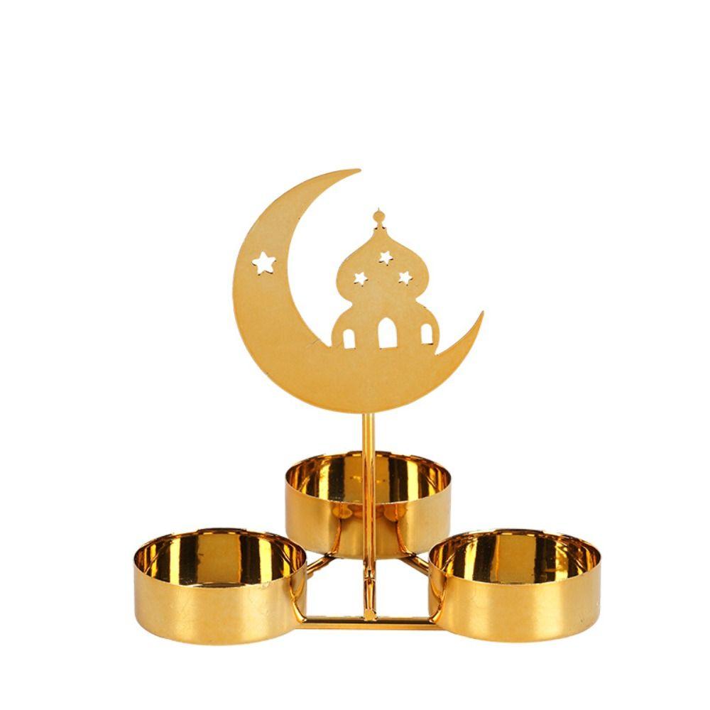 Gold Black Ramadan Candlestick Iron Art Ramadan Candle Holder Candle Holders Islam Muslim Party