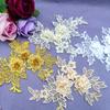 1pair Embroidered Three-dimensional Lace On Flower Wedding Dress Accessories DIY Lace Stickers Bridal Dress Decoration