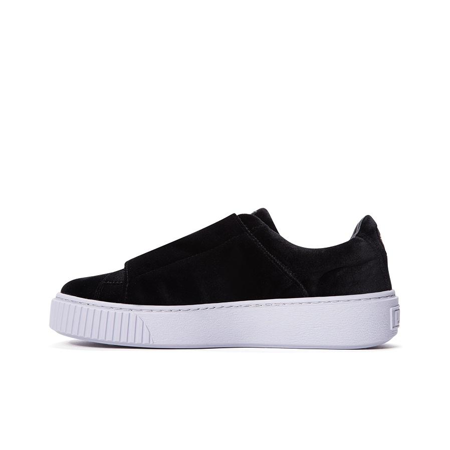 Puma Ремешок на платформе Basket Velvet Rope - черные женские кроссовки белые 364068-01