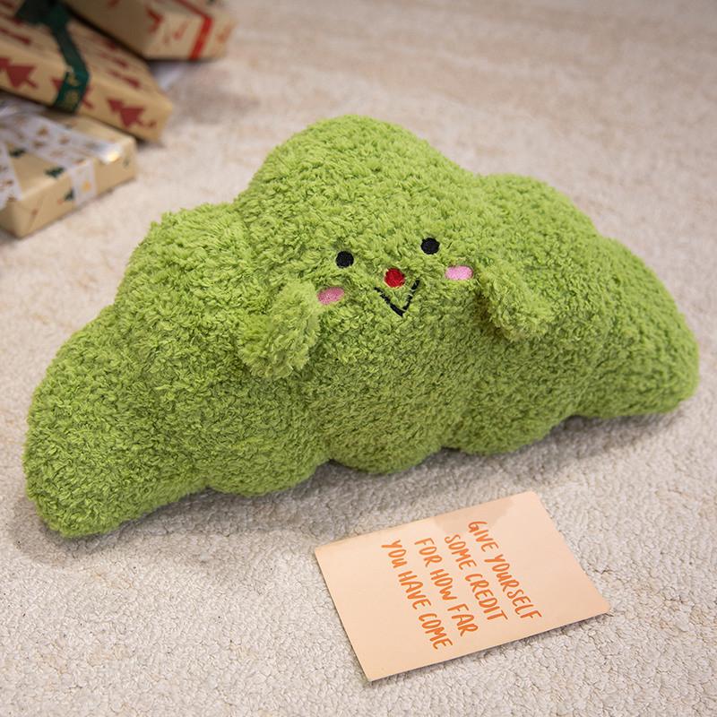 Cute Croissant Plush Pillow With Embroidery Design For Daily Sleeping Bedroom