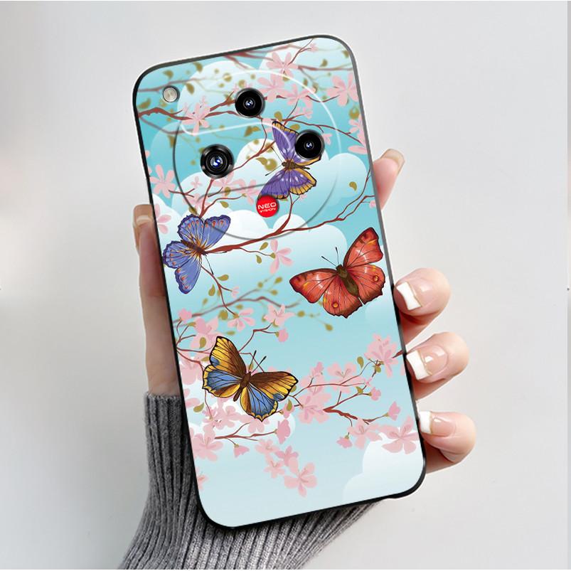 Чехол с рисунком для ZTE Nubia Focus 2 5G, мягкий силиконовый, черная оболочка, чехол с милым цветочным мультяшным рисунком
