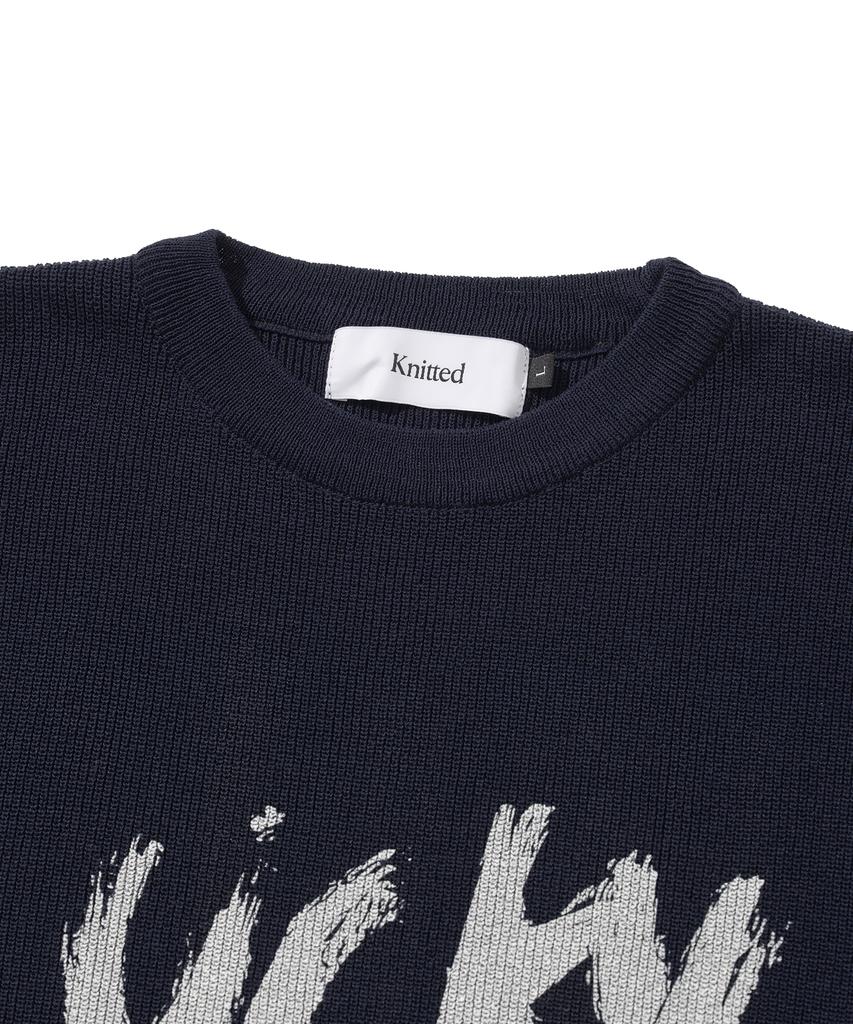 KNITTED Coolever Clover Round Knit Navy