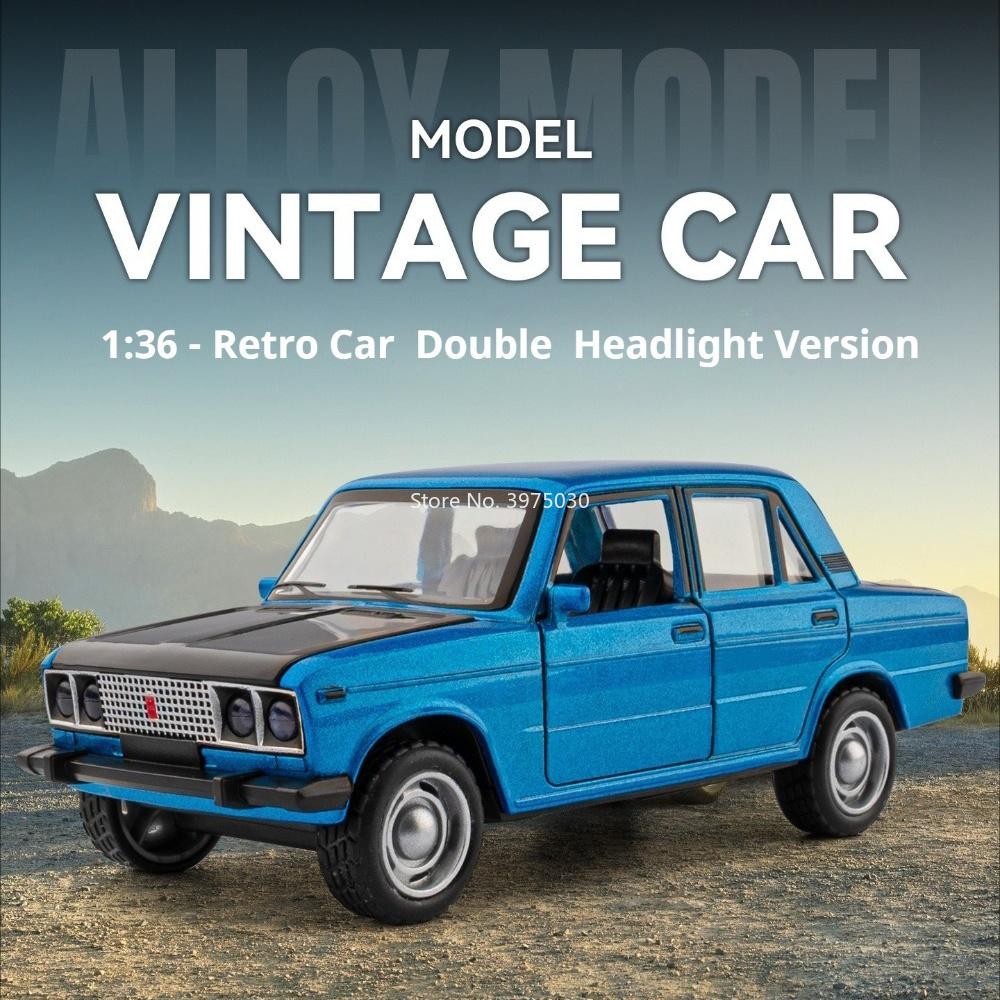1:Масштаб 36 Игрушечная машина LADA Модель из литого сплава Резиновые шины Сила возврата заднего колеса Открывающиеся двери Миниатюрные модели Идеальные украшения