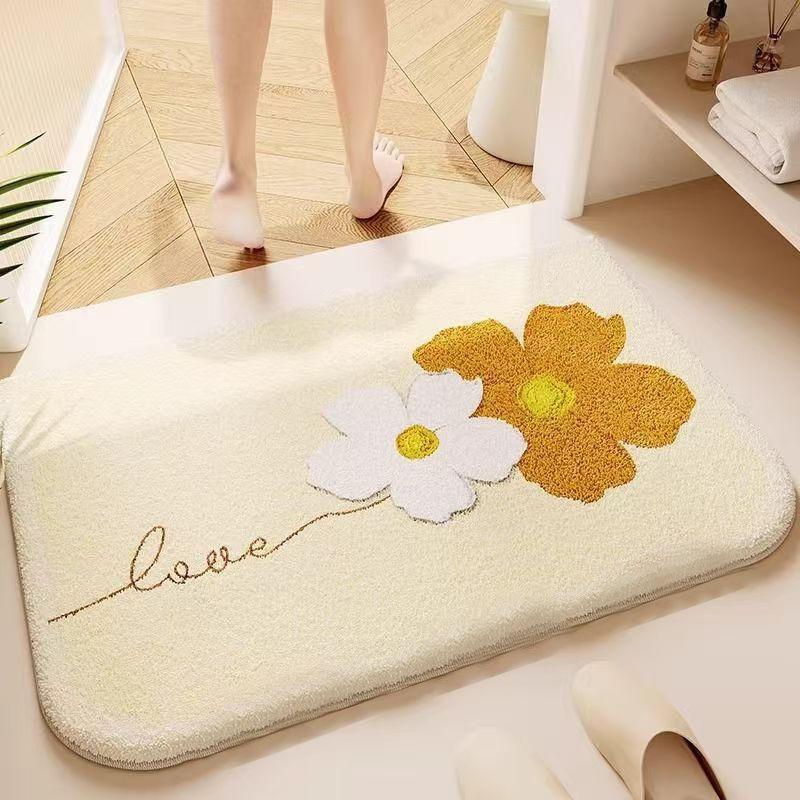 Bathroom Imitation Cashmere Floor Mat Bathroom Absorbent Non-slip Mat Bedroom Toilet Door Foot Mat Toilet Carpet Mat