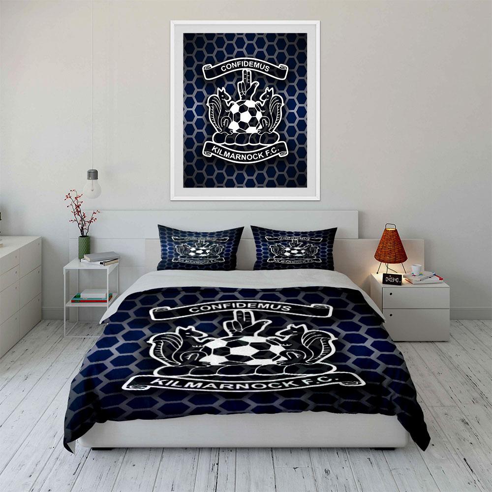 Kilmarnock F.C Soccer Bedding Set Bedding Duvet Cover Set Duvet Cover Pillowcases (1 * Duvet Cover 2 * Pillowcases, without duvet insert)