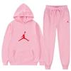 Men Women Hooded Fleece Lined Sweatshirt Set With Kangaroo Pocket Cuffed Pants Winter