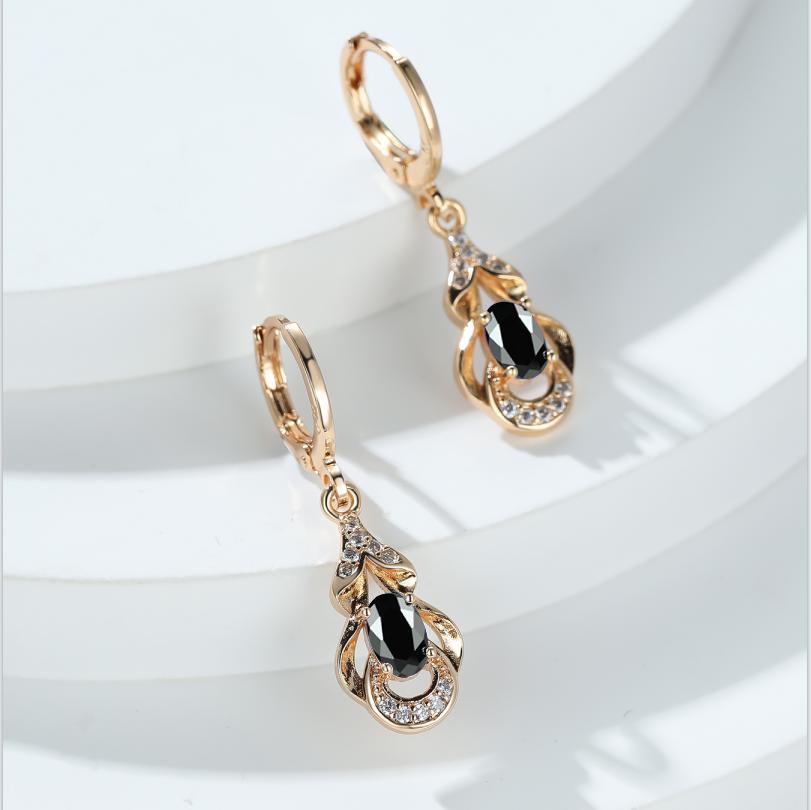 Элегантные серьги-капли золотого цвета в этническом стиле для женщин, серьги-капли с синим камнем, ювелирные изделия