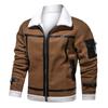 European and American Style Lapel Collar Fleece Leather Jacket Men's Fur Integrated Large Size Leather Jacket