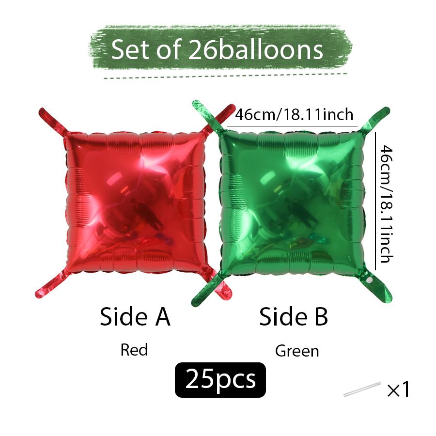 25 Pieces of Double-Sided Square Aluminum Foil Balloon Walls for Anniversary Wedding Season Valentine's Day Birthday Party