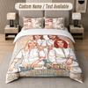 Custom Bedding Set ABBA Pattern, Print Name Text 1 Duvet Cover plus 2 Pillowcases Home Textile