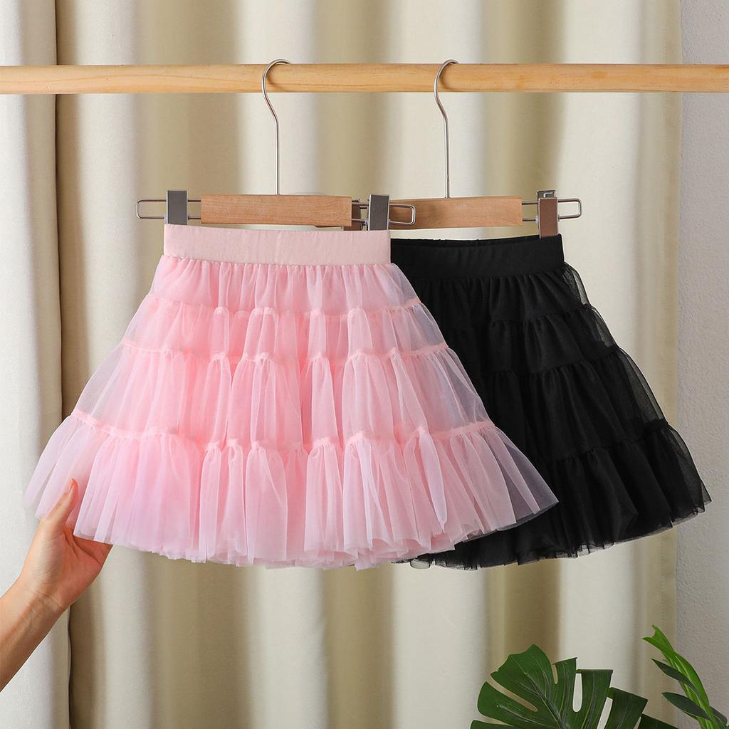 Юбка миди для девочки Стильная юбка принцессы из сетки Универсальная и пышная внутренняя юбка