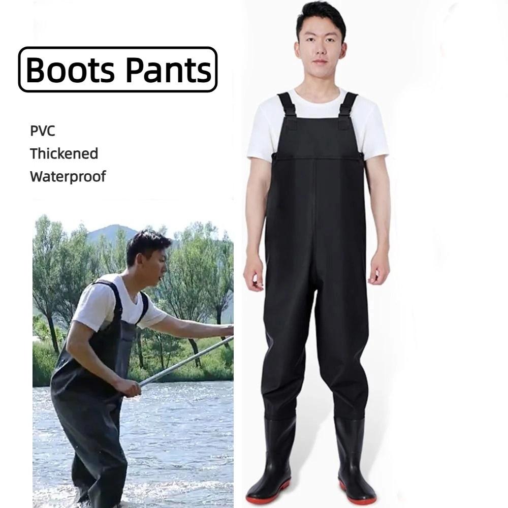 PVC Fishing Pants Waterproof Shoes Wader Set Outdoor Chest Waders Boots Men Women