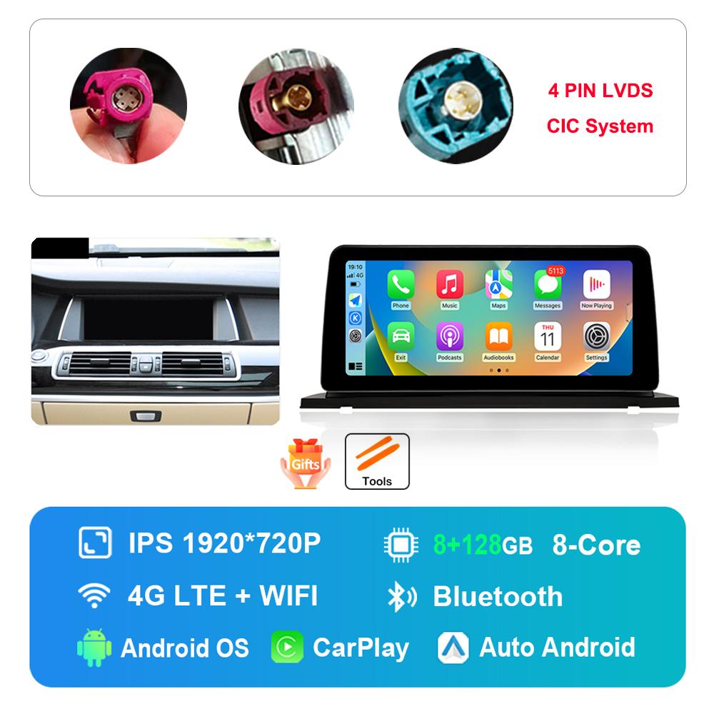 12,3-дюймовый HD сенсорный экран для BMW 5 серии F07 GT 2011 - 2017 система CIC NBT Android автомагнитола мультимедийный плеер DSP стерео GPS