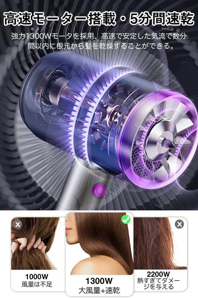Large Air Volume Latest Quick Highly Concentrated Negative Constant Temperature Hair 2024 New Cold and Hot 3 Levels of Air Volume Comes with Easy To