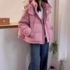 Хлопковая куртка, Женская, Осенне-зимняя короткая, Новый стиль 2025, Хлопковая куртка оверсайз свободного кроя, С капюшоном, Теплая повседневная куртка