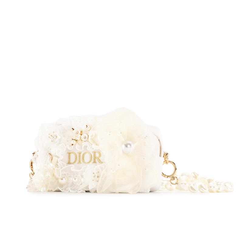 Dior Сумка [Персонализированная косметичка] Цветочная фея Свадебная сумочка Через плечо Кружевная Портативная Французский Романтизм Для поездок на работу Универсальная Новый Китайский Стиль Белая