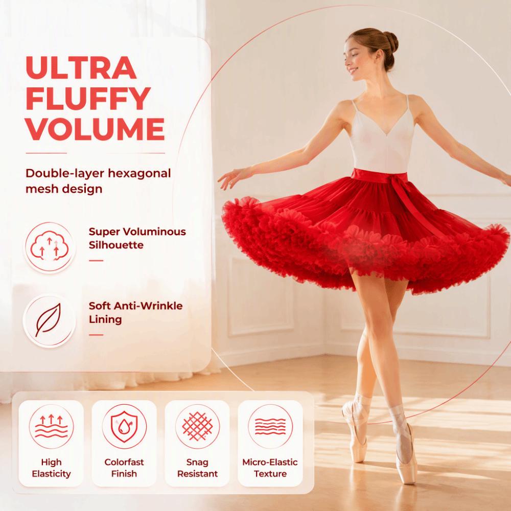 Pleated Design No Bone Petticoat 42cm 280g Hexagon Mesh Crinoline Dance Performance